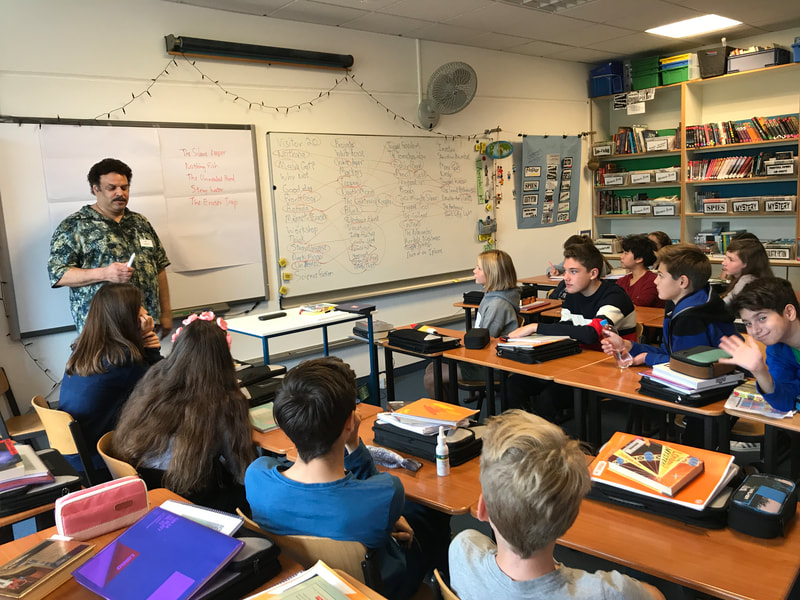 YA Author Neal Shusterman visited my classroom in Vienna to  lead students in a writing/editing workshop as they helped him refine his unpublished (at the time) novel, Dry.